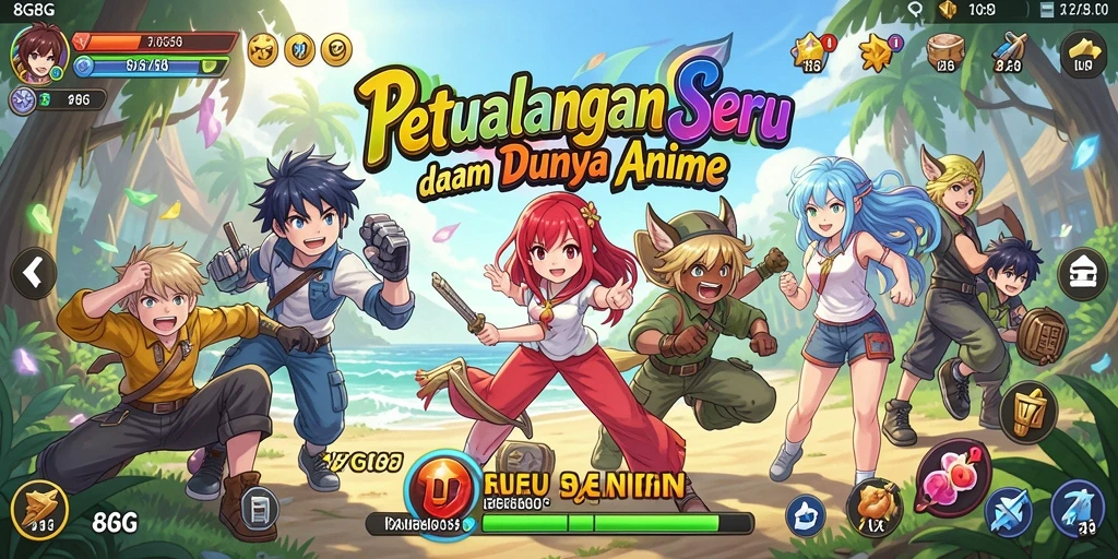 Tampilan permainan menarik dari 8G8G dengan karakter anime yang hidup.