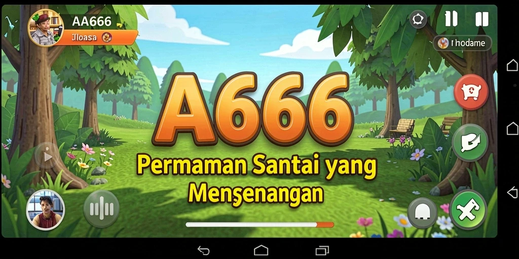 Tampilan gameplay AA666 yang ceria dan menghibur.