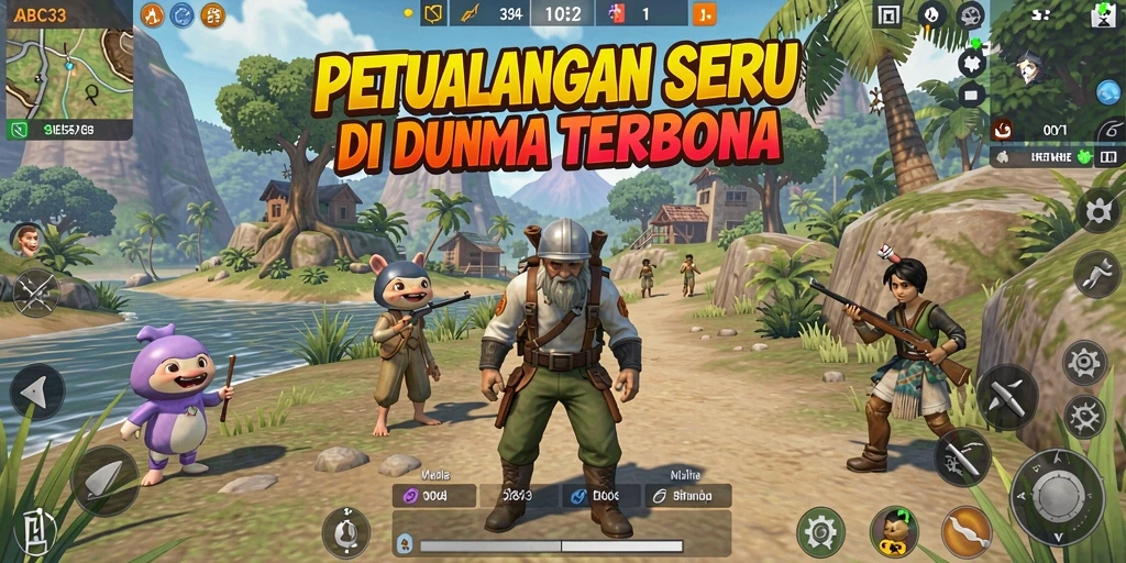 Screenshot gameplay menampilkan eksplorasi dunia luas ABC33.