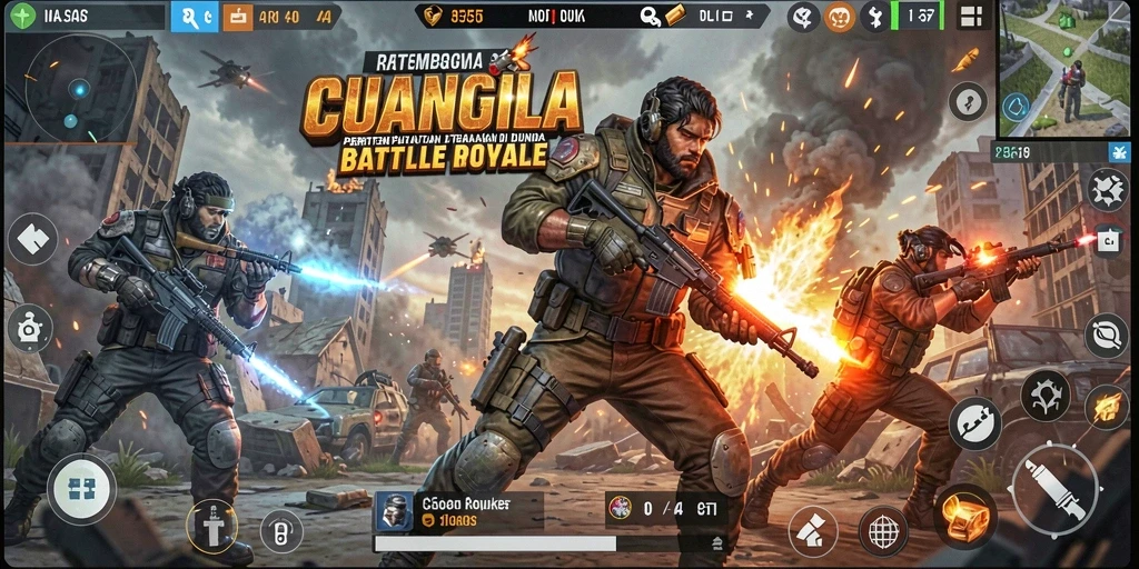 Screenshot gameplay CUANGILA dengan aksi pertempuran yang seru.