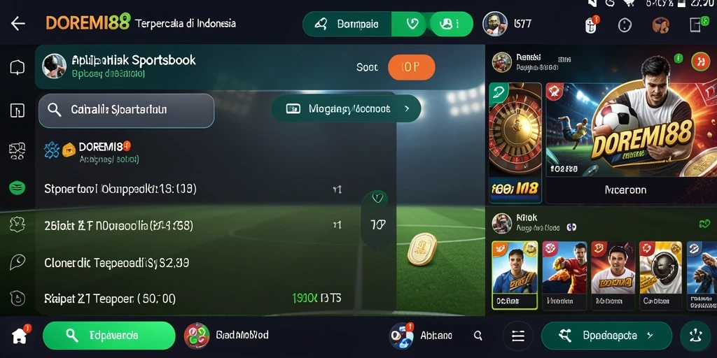 Tampilan gameplay Sportsbook DOREMI88 dengan berbagai pilihan taruhan.
