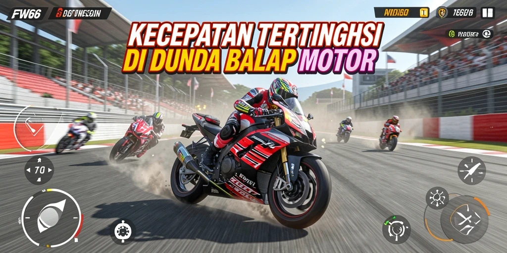 Tampilan gameplay balap motor yang mendebarkan dan menegangkan.