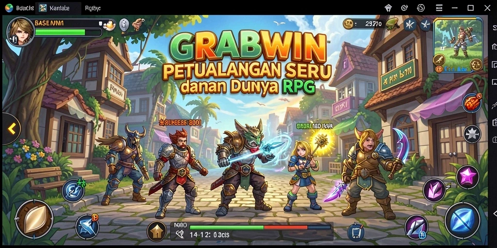 Tampilan seru dari gameplay RPG di GRABWIN.