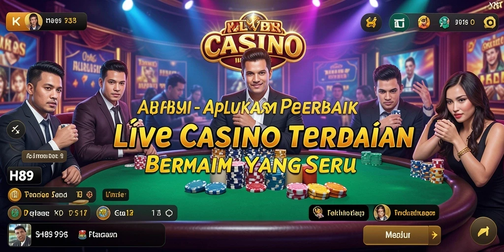 Screenshot gameplay H89 yang menampilkan dealer dan suasana permainan Live Casino.