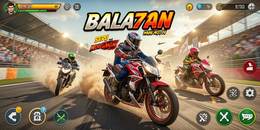 Gameplay seru IDN789 dengan motor balap menegangkan.