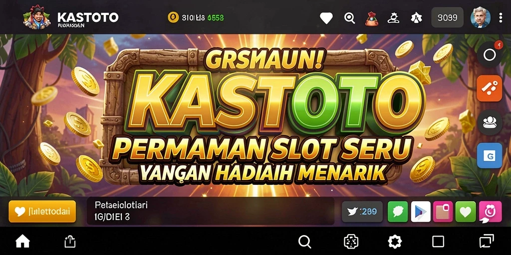 Screenshot utama KASTOTO menampilkan gameplay Slot yang menarik dan penuh warna.