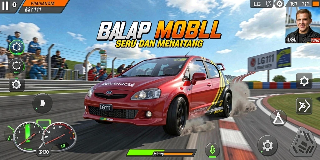 Tampilan gameplay seru balapan mobil LG111.