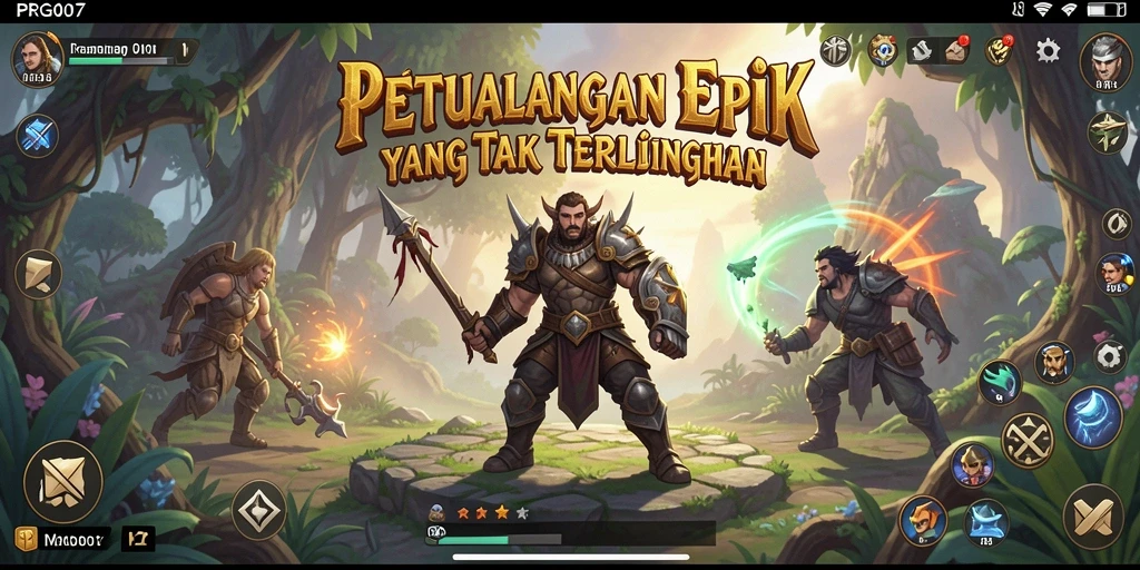 Screenshot gameplay PRG007 menampilkan petualangan mendebarkan di dunia yang luas.