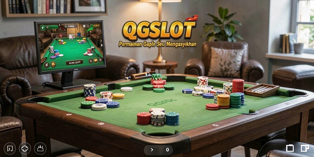 Tampilan gameplay seru dari QQSLOT dalam permainan Gaple.
