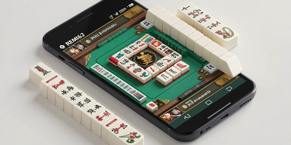 Tampilan gameplay menarik dari REMI62 menunjukkan serunya bermain Mahjong.