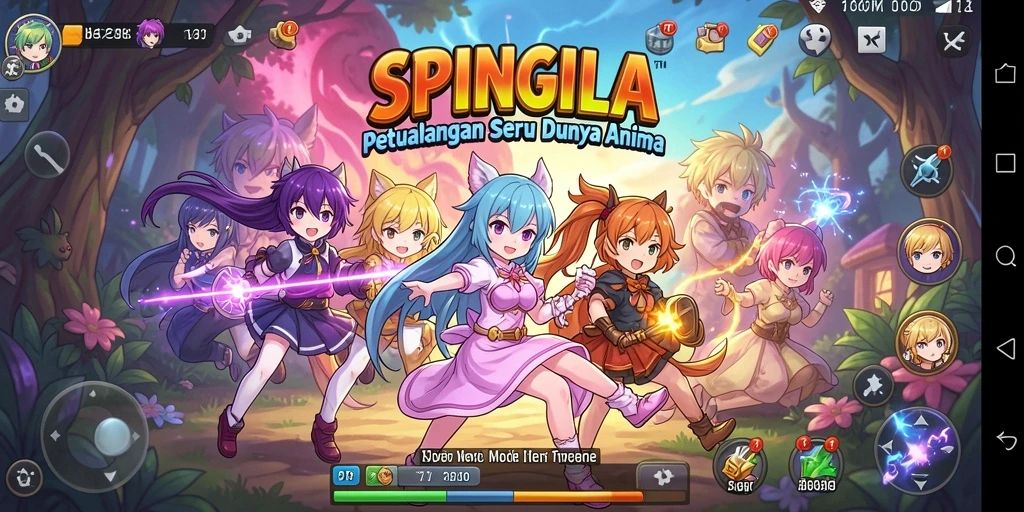 Gameplay SPINGILA yang memukau dan seru dalam dunia Anime.