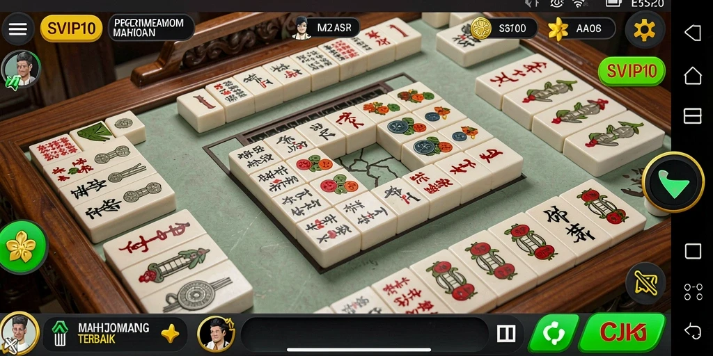 Screenshot utama SVIP10 menunjukkan gameplay Mahjong yang seru dan menantang.