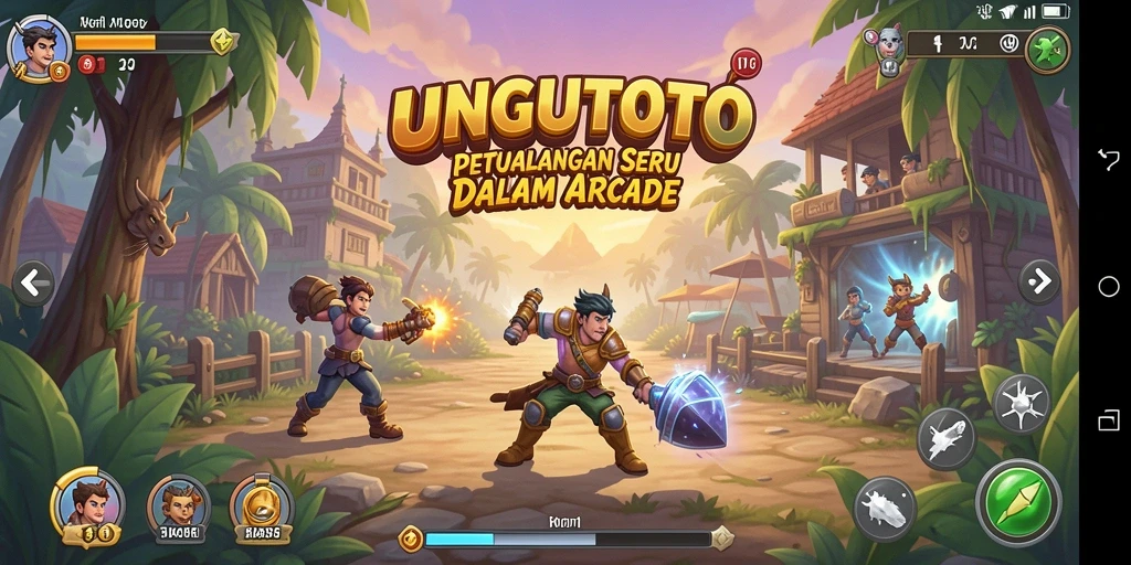 Tampilan seru dari gameplay UNGUTOTO yang penuh warna.