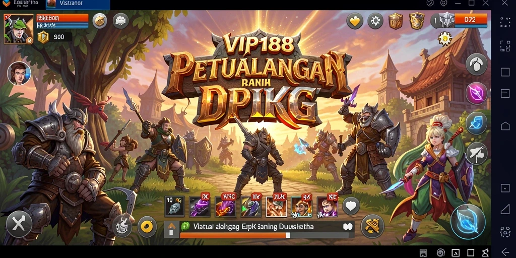 Screenshot menunjukkan aksi seru dalam pertempuran RPG di VIP188.