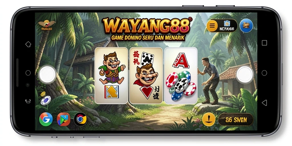 Screenshot utama WAYANG88 menampilkan gameplay Domino yang seru.