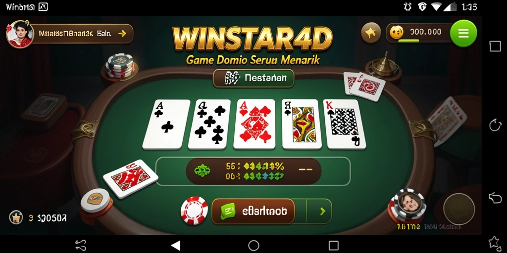 Tampilan gameplay seru WINSTAR4D dengan berbagai mode domino.